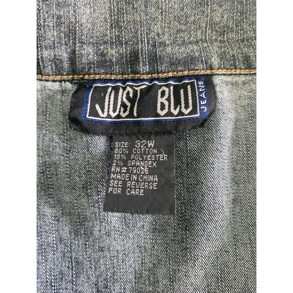 Just Blu Jeans Ombré Unique Detailed Denim Jacket Blazer Sz 32W - Picture 7 of 10